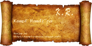 Kempf Ramóna névjegykártya